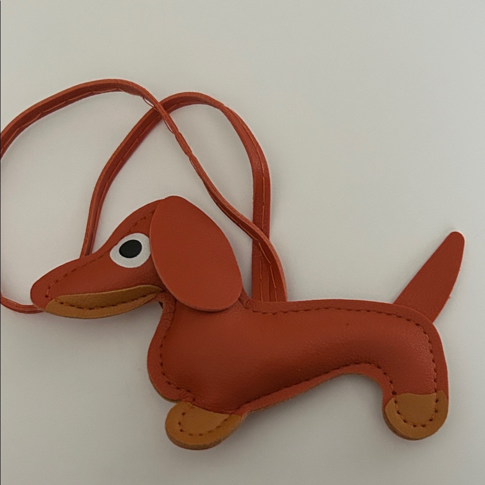 Colorful Dachshund Faux Leather Dog-Shaped Bag Charm - Picture 4 of 8